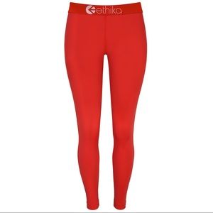 Ethika PREMIUM NYLON LEGGINGS - RED